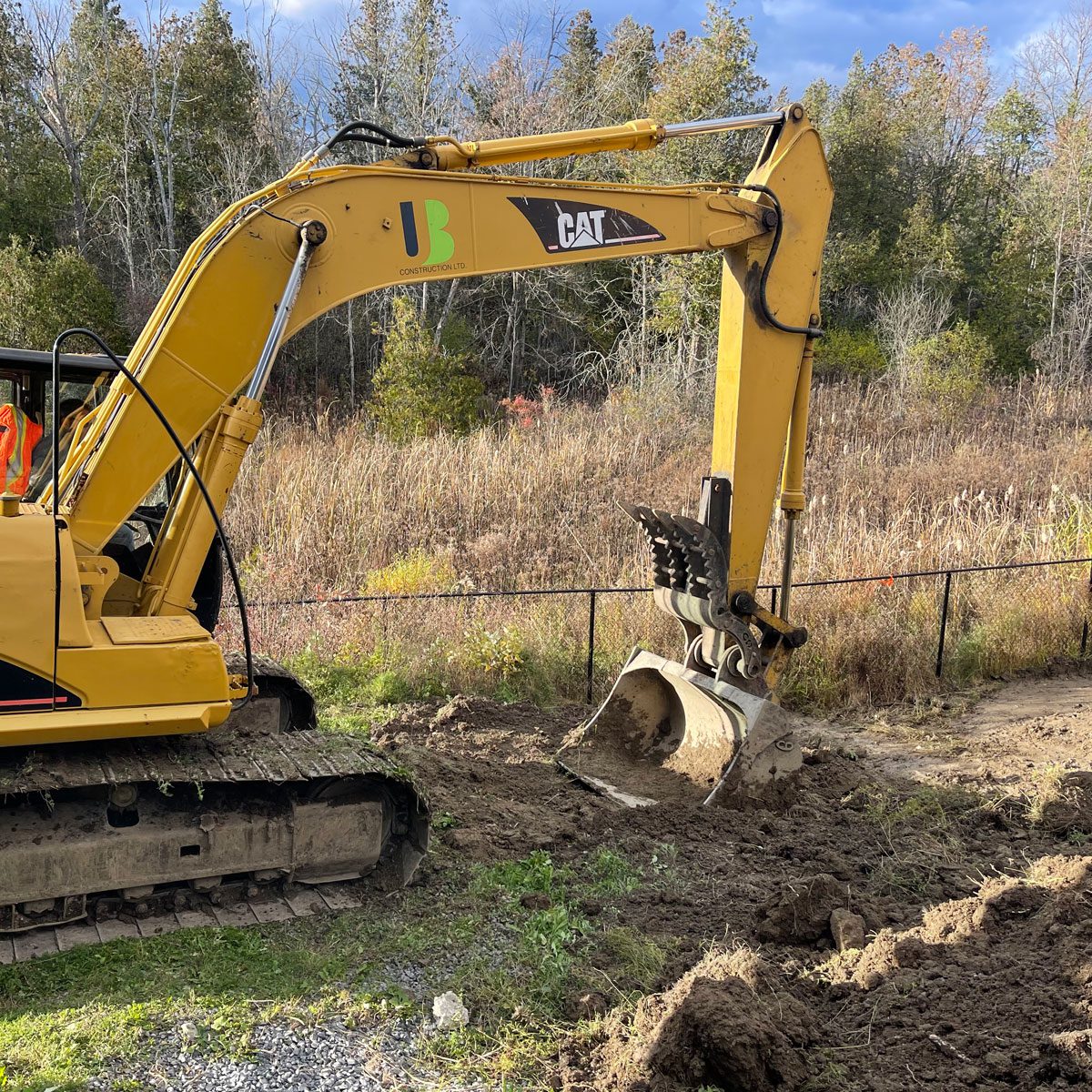 Excavator for excavation and site prep
